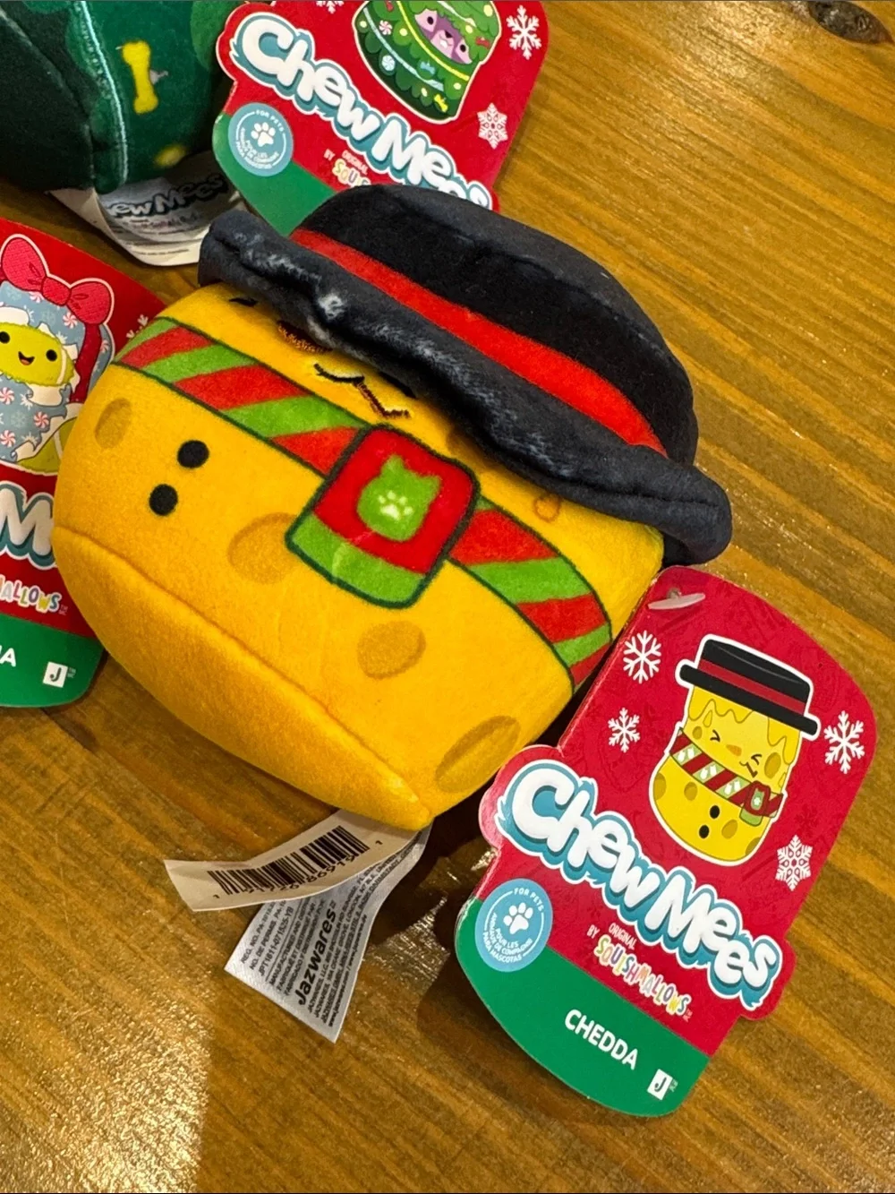 ChewMees by Squishmallows - Set of 3 - Holiday Plush Dog Toy